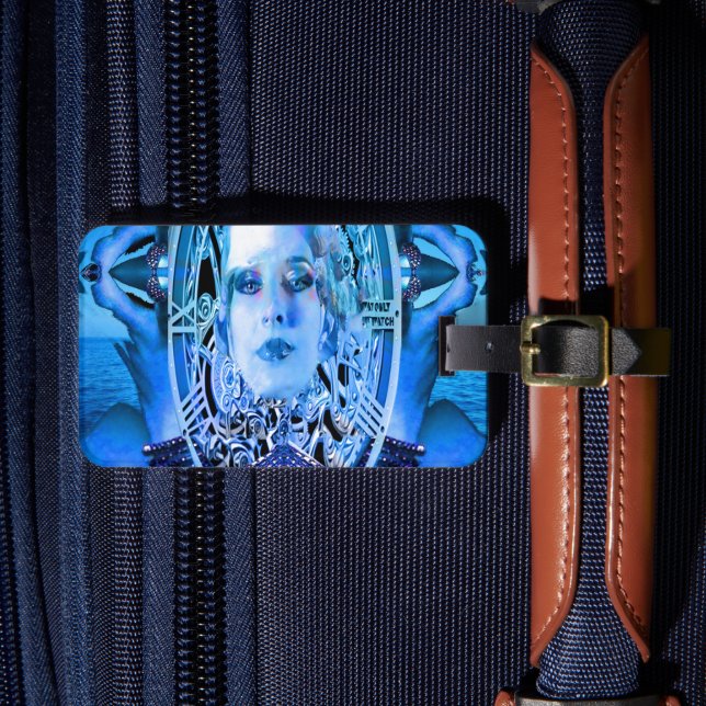 Étiquette de bagage bleue à mécanisme d'horlogerie (Insitu Rectoal 4)