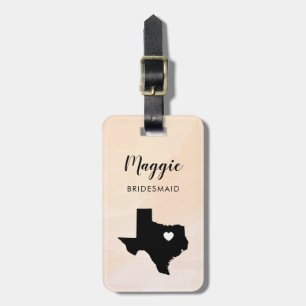Étiquette de bagage carte du Texas, Bienvenue à la
