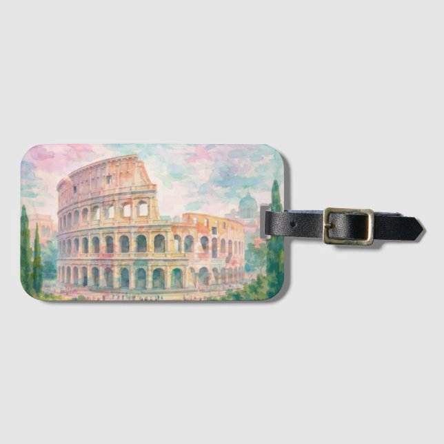 Étiquette de bagage Colosseum | Bagage de voyage à (Devant Horizontal)