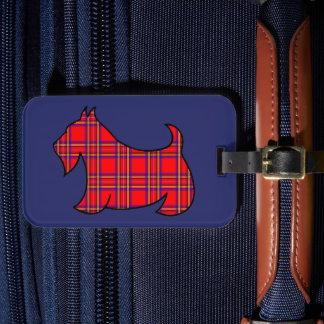 Étiquette de bagage Terrier Écossais à carreaux