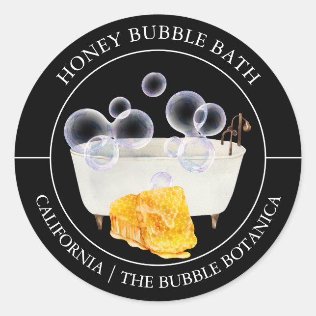 Étiquette de bain à bulle de miel (Devant)