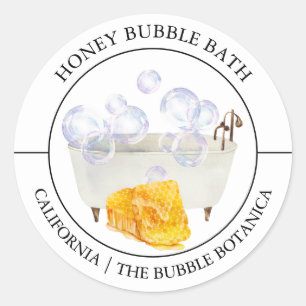 Étiquette de bain à bulle de miel