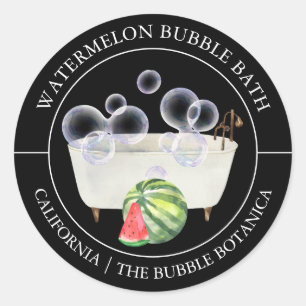 Étiquette de bain à bulle de pastèque