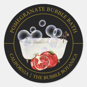 Étiquette de bain à bulles de grenade