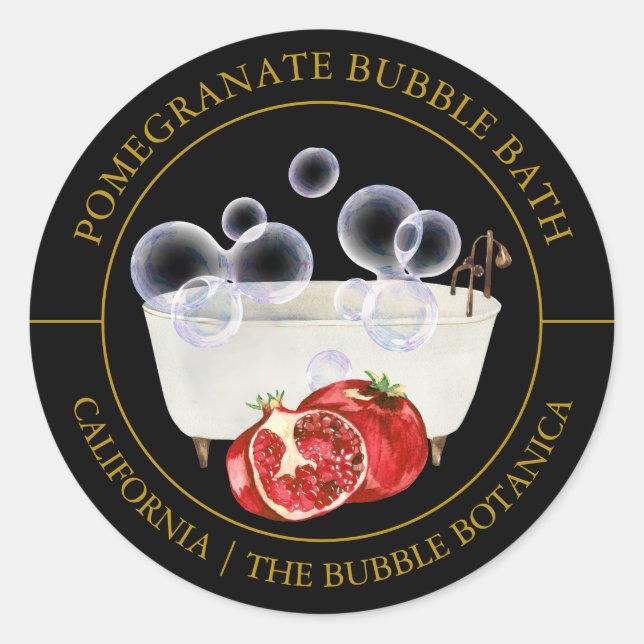 Étiquette de bain à bulles de grenade (Devant)