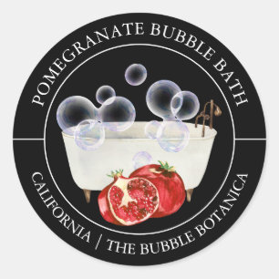 Étiquette de bain à bulles de grenade