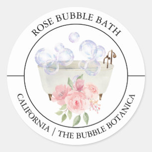 étiquette de bain bulle rose