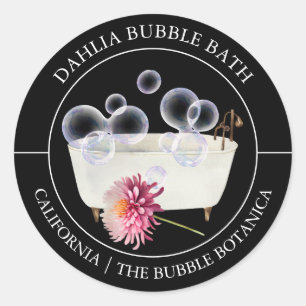Étiquette de bain de bulle Dahlia