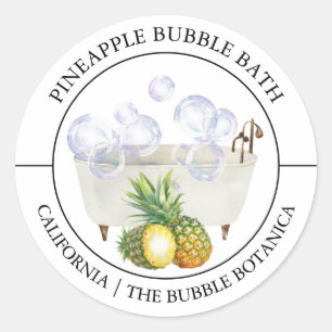 Étiquette de bain de bulle d'ananas