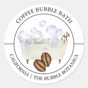 Étiquette de bain de bulle de café