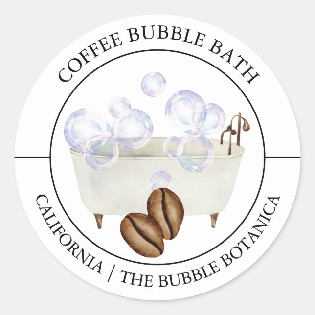 Étiquette de bain de bulle de café (Devant)