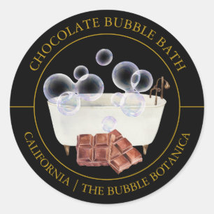 Étiquette de bain de bulle de chocolat