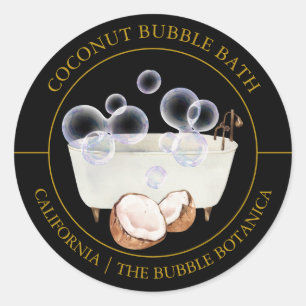 Étiquette de bain de bulle de coco