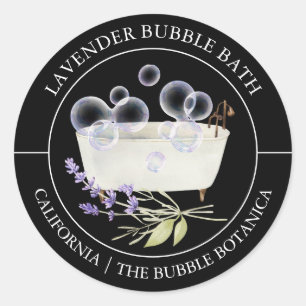 Étiquette de bain de bulle de lavande