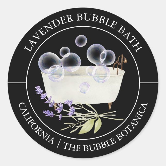 Étiquette de bain de bulle de lavande (Devant)
