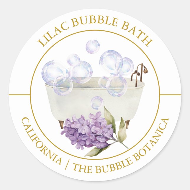 Étiquette de bain de bulle Lilac (Devant)