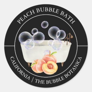 Étiquette de bain de bulles de pêche