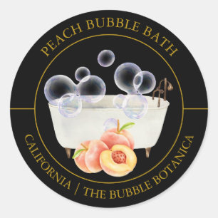 Étiquette de bain de bulles de pêche