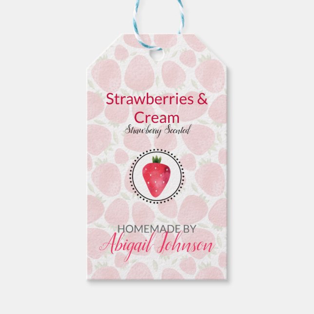 Étiquette de bain et de corps à la fraise | Étique (Devant)