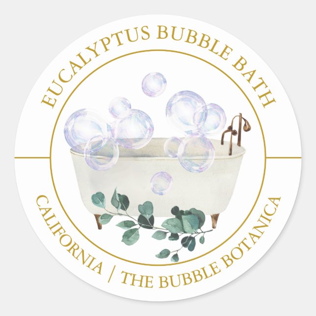 Étiquette de bain Eucalyptus (Devant)