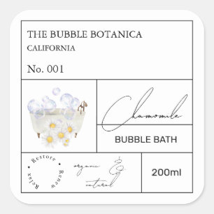 Étiquette de bain moussant à la camomille de l'apo