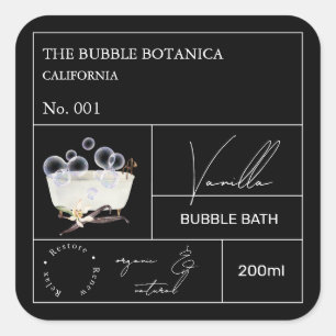 Étiquette de bain moussant à la vanille Apothicair