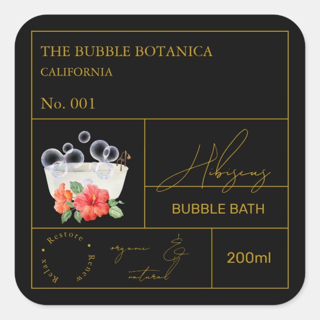 Étiquette de bain moussant à l'hibiscus de l'apoth (Devant)