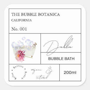 Étiquette de bain moussant Apothicaire Dahlia