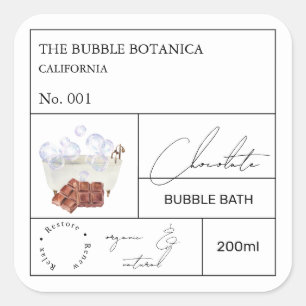 Étiquette de bain moussant au chocolat de l'apothi