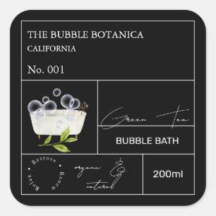 Étiquette de bain moussant au thé vert Apothecary