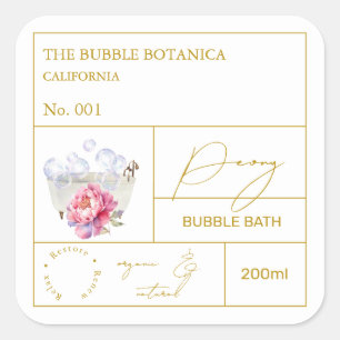 Étiquette de bain moussant aux pivoines de l'apoth