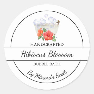 Étiquette de bain simple fait maison Hibiscus