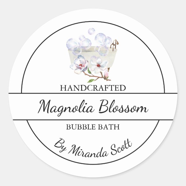 Étiquette de bain simple maison Magnolia (Devant)