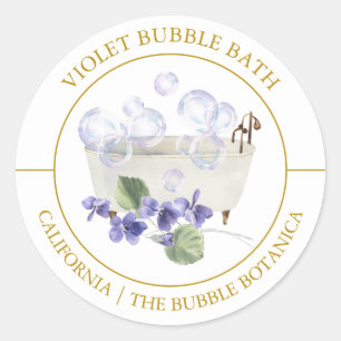 Étiquette de bain violet bulle