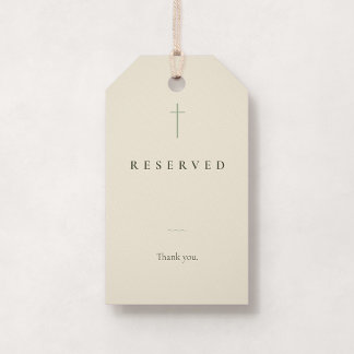 Étiquette de banc d'église Grace Sage petite réser