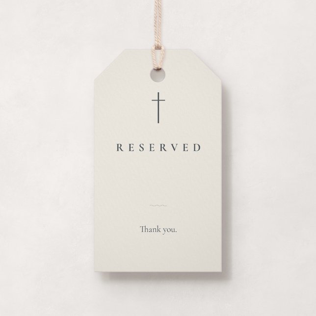 Étiquette de banc d'église réservé Grace Stone (Grace | Stone - Small Reserved Seating Church Pew Tag, Front)