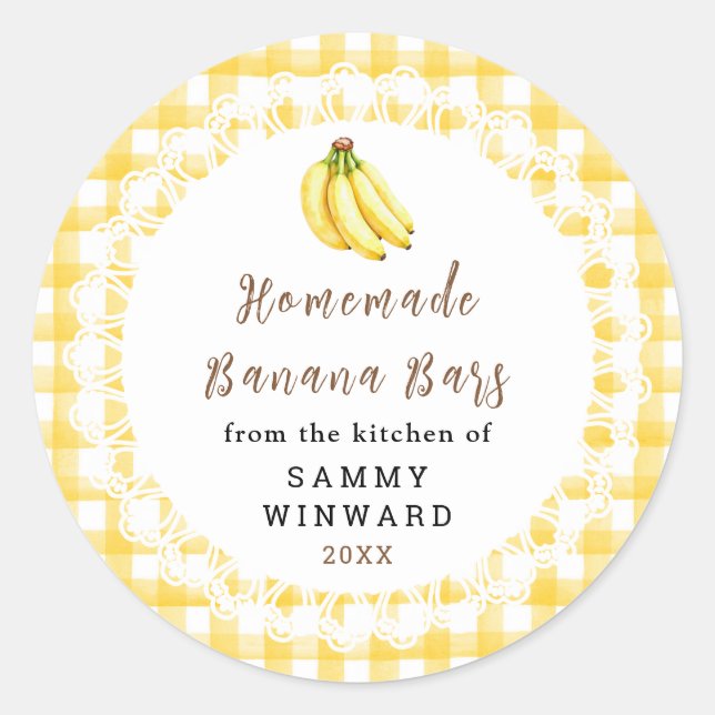 Étiquette de barre à la banane maison (Devant)