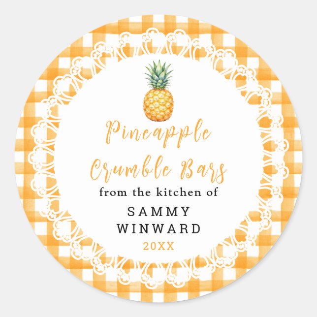Étiquette de barre à la crème de ananas fait maiso (Devant)