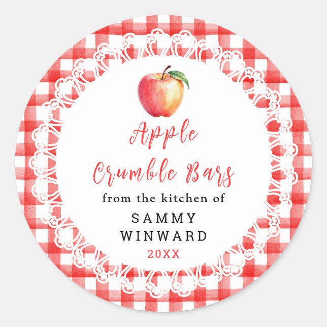 Étiquette de barre croustillante aux pommes maison (Devant)
