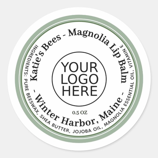 Étiquette de baume à lèvres avec logo modifiable e (Devant)