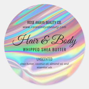 Étiquette de beauté cosmétique arc-en-ciel hologra