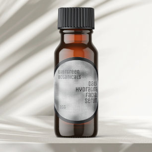 Étiquette de beauté minimaliste argent et noir