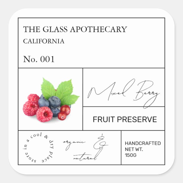 Étiquette de Berry mixte Apothecary (Devant)