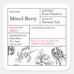 Étiquette de Berry mixte noir et blanc