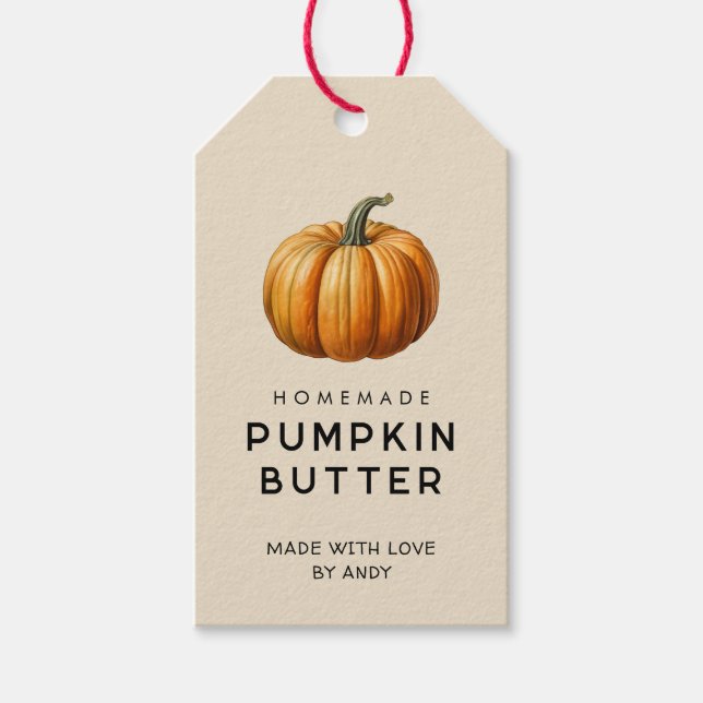 Étiquette de beurre de citrouille fait maison (Devant)
