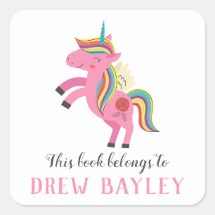 Étiquette de bibliothèque Unicorn