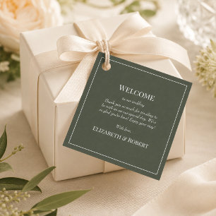 Étiquette de bienvenue de mariage à monogramme en 