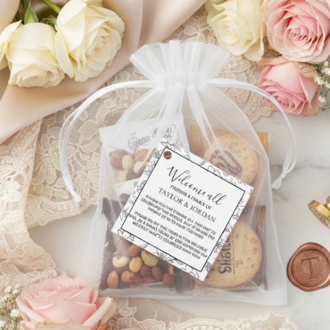Étiquette de Bienvenue de Mariage Botanique Modern (Créateur téléchargé)