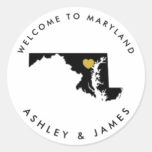 Étiquette de bienvenue du Mariage du Maryland