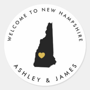 Étiquette de bienvenue du Mariage du New Hampshire